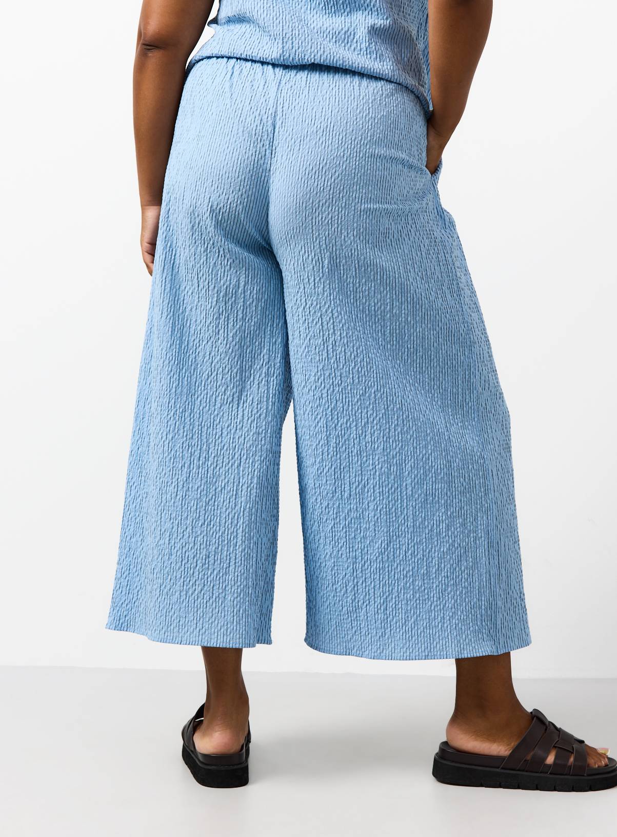 Blue Stripe Print Wide Leg Culottes 10 - Image 4